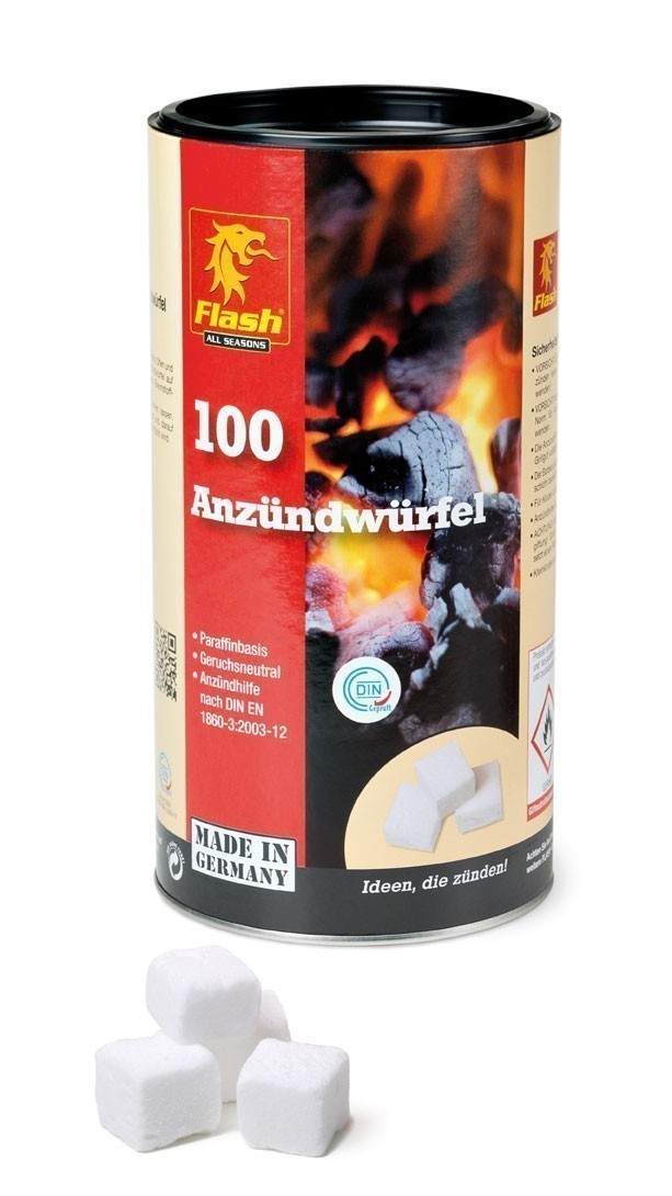 Grillanzünder / Kamin Anzünder Flash Anzündwürfel 100er Dose