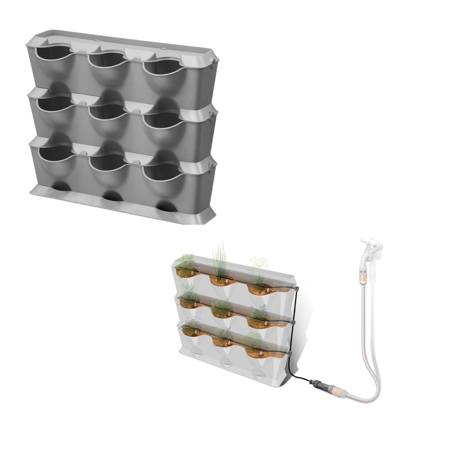 GARDENA NatureUp Gartensystem Pflanzkasten Basis Vertikal Set 13151-20