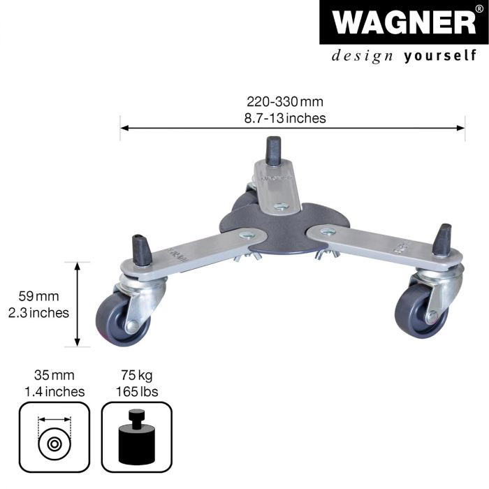 Multiroller Pflanzenroller Stahl ausziehbar für 75 kg