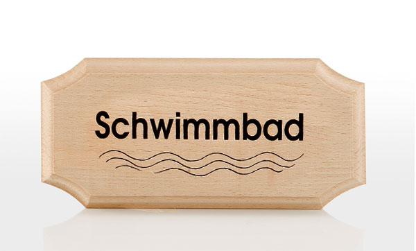 Eliga Schild 8-eckig natur Schwimmbad