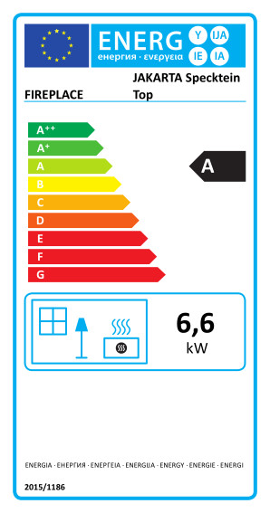 Energielabel Fireplace Kaminofen Jakarta Speckstein Top 6 kW