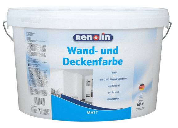 Wilckens® Wand- und Deckenfarbe RENOLIN® weiß matt 10L