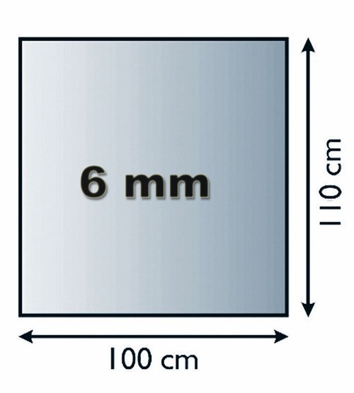 Funkenschutzplatte Glas 6mm Lienbacher 4-Eck ohne Facette 100x110cm
