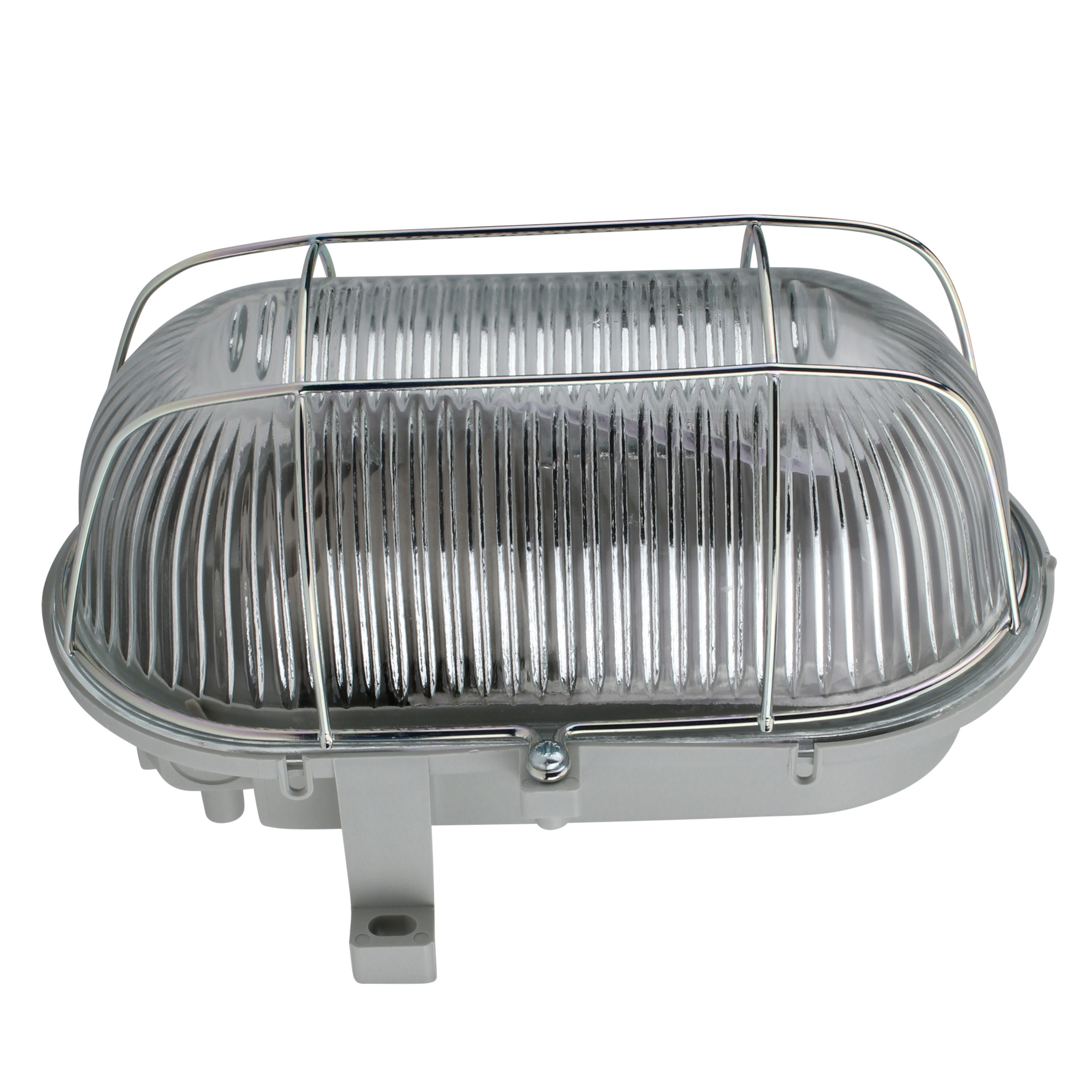 Unitec Kellerleuchte / Schiffsarmatur / Ovalleuchte IP44 grau 100 Watt