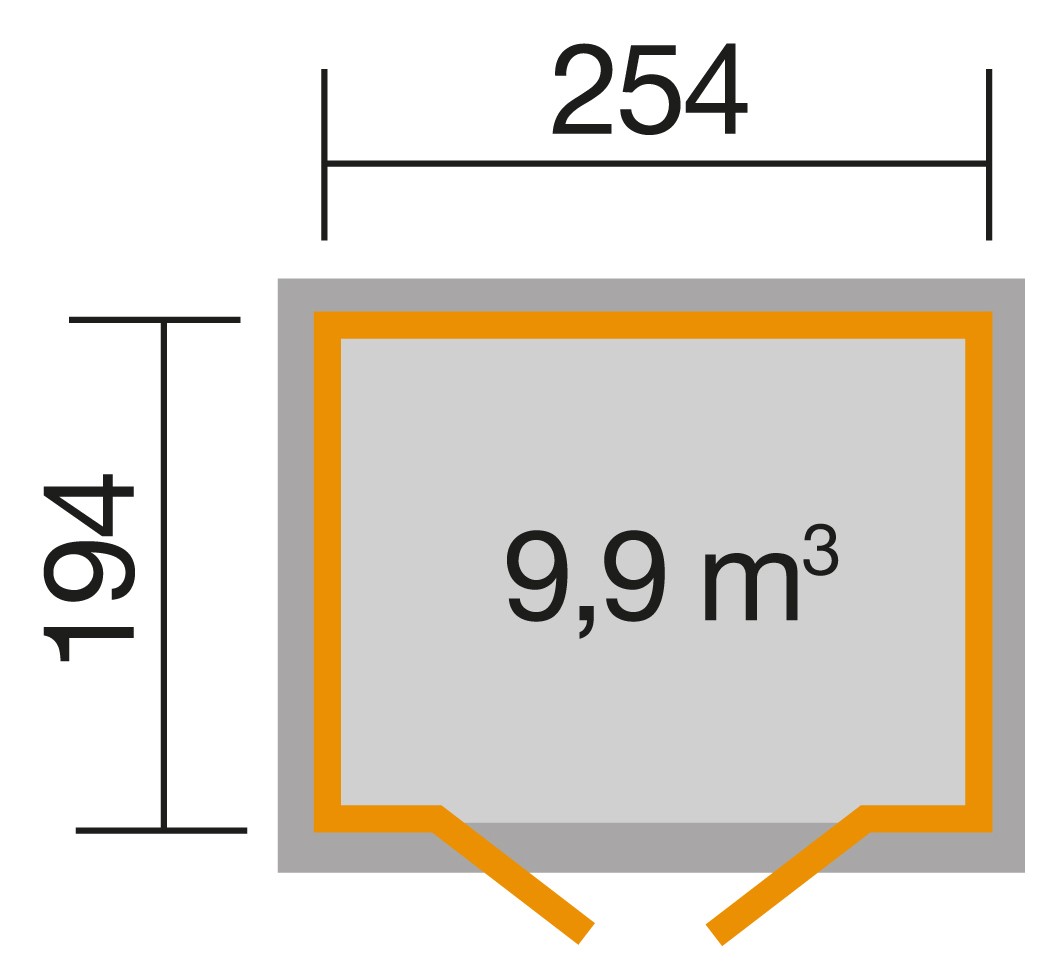 weka Gartenhaus 321 Gr.2, natur, 19 mm, DT Milchgl
