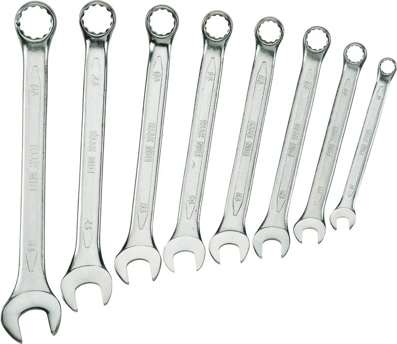 kwb Gabel-Ringschlüssel-Satz 8-teilig, 8-19 mm, Chrom-Vanadium
