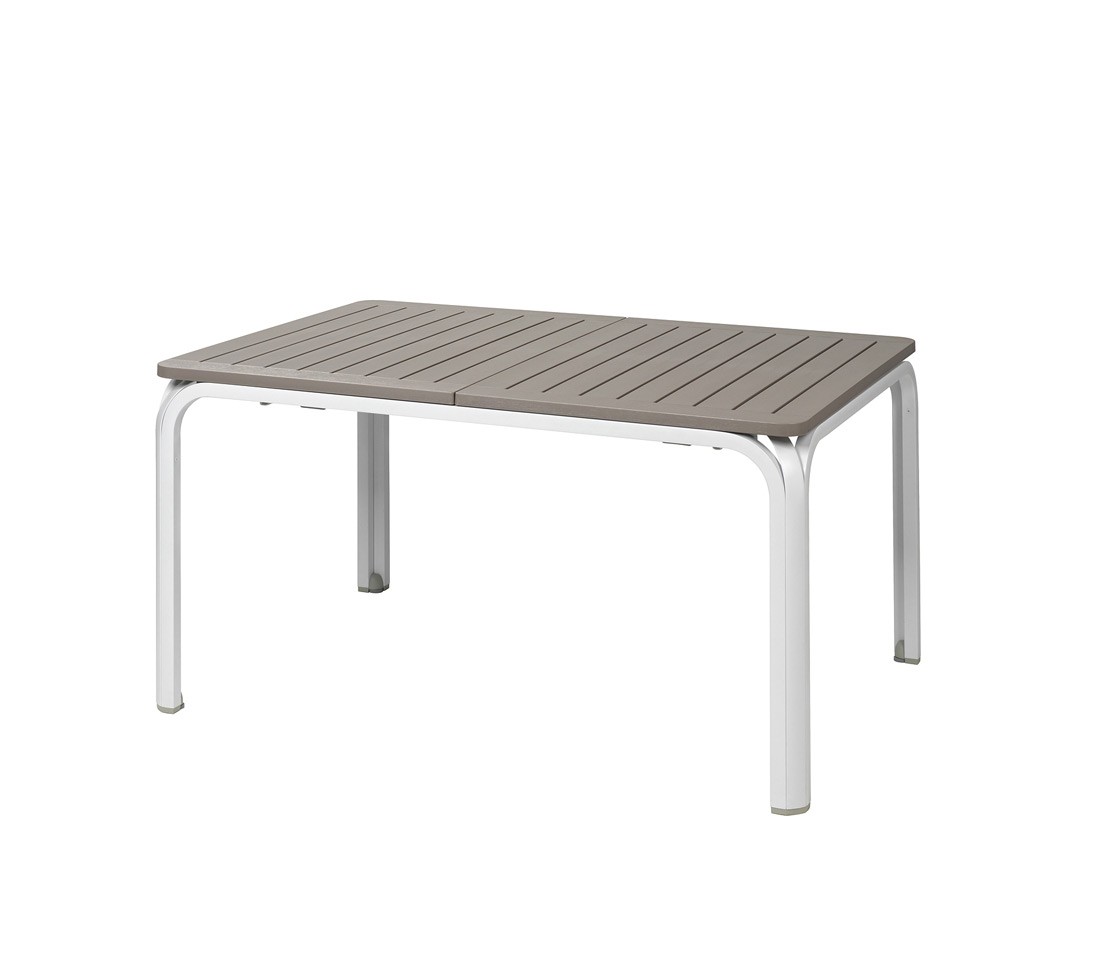 Nardi Gartentisch Alloro 140/210x100cm Alu / Kunststoff tortora/weiß