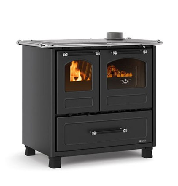 Küchenherd / Holzherd La Nordica Family 4,5 schwarz Ans. re 7,5kW