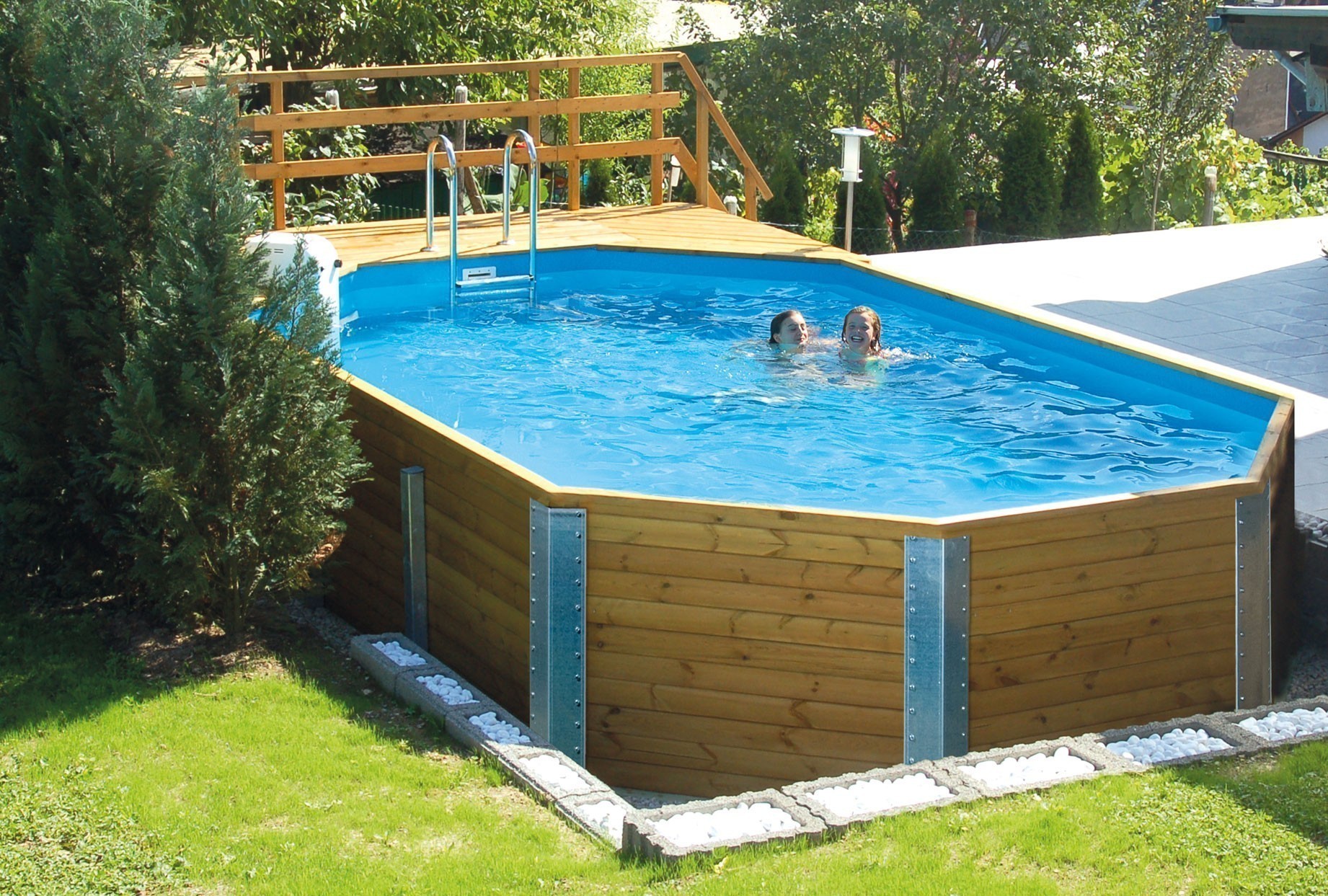 Massivholz Schwimmbad Weka 594 Gr. 1 Sparset 714x376cm