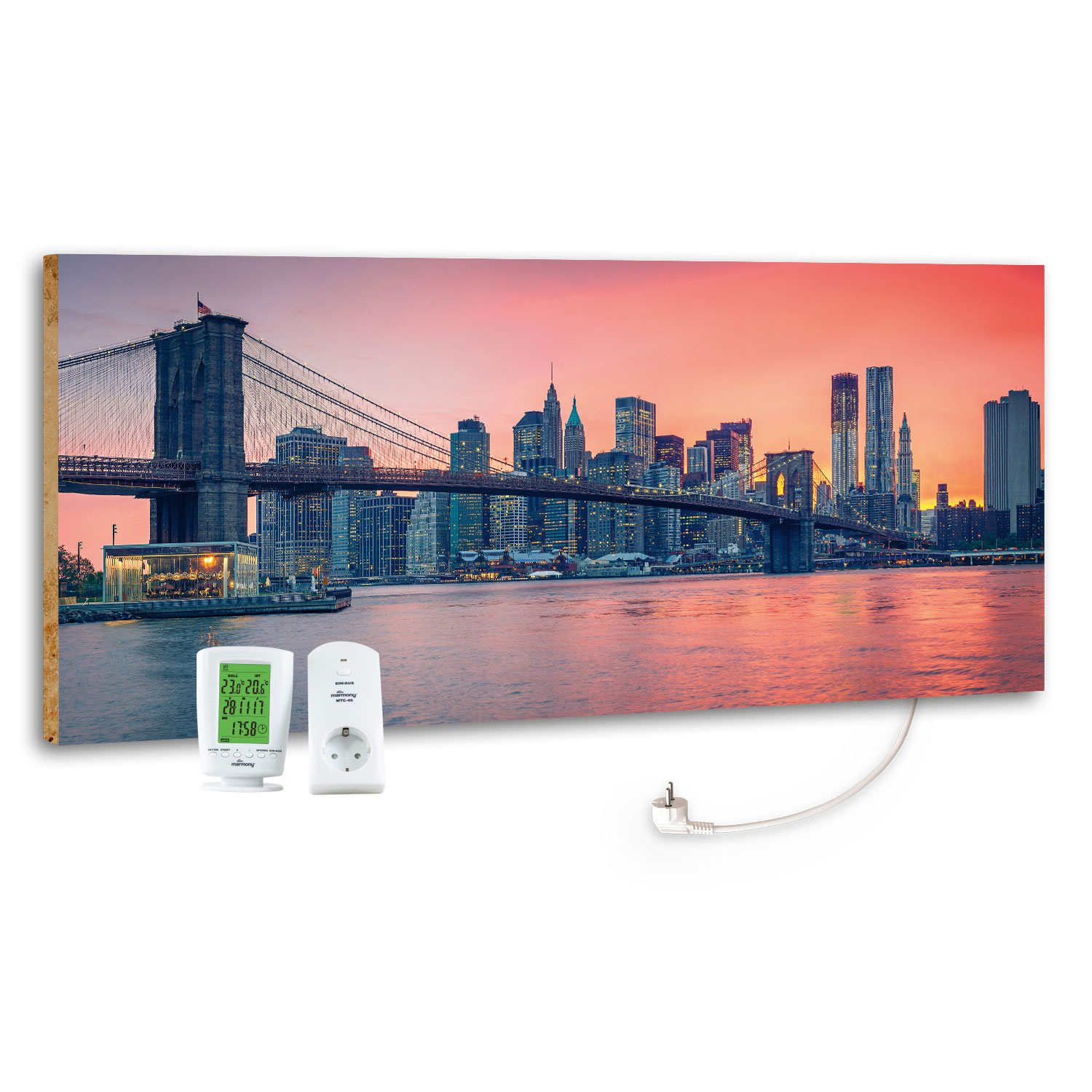 Marmony Infrarotheizung M800 PLUS City Sunset + Thermostat 800W