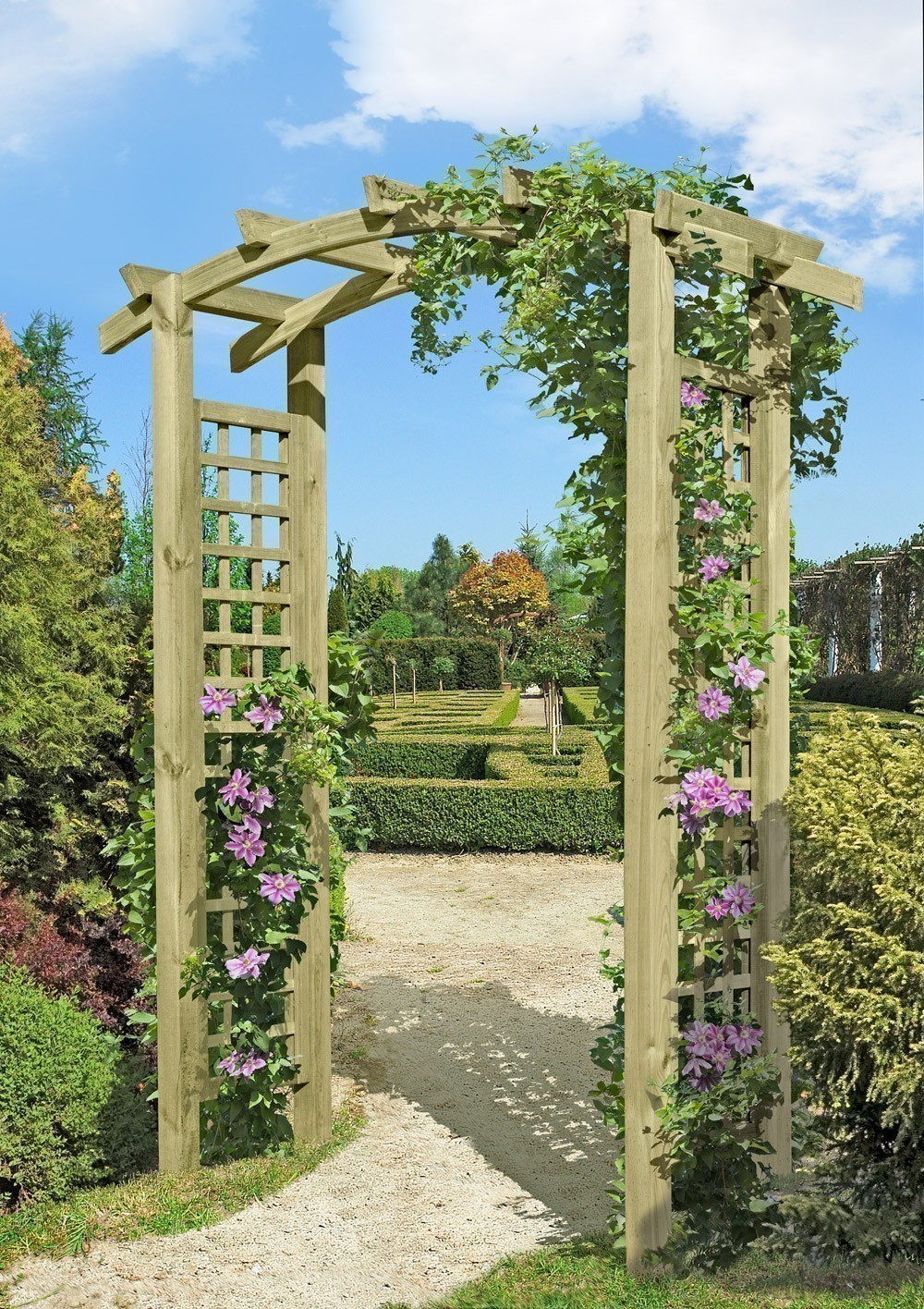 Rosenbogen Holz / Arkaden Pergola Bogen kdi 160x62x220cm