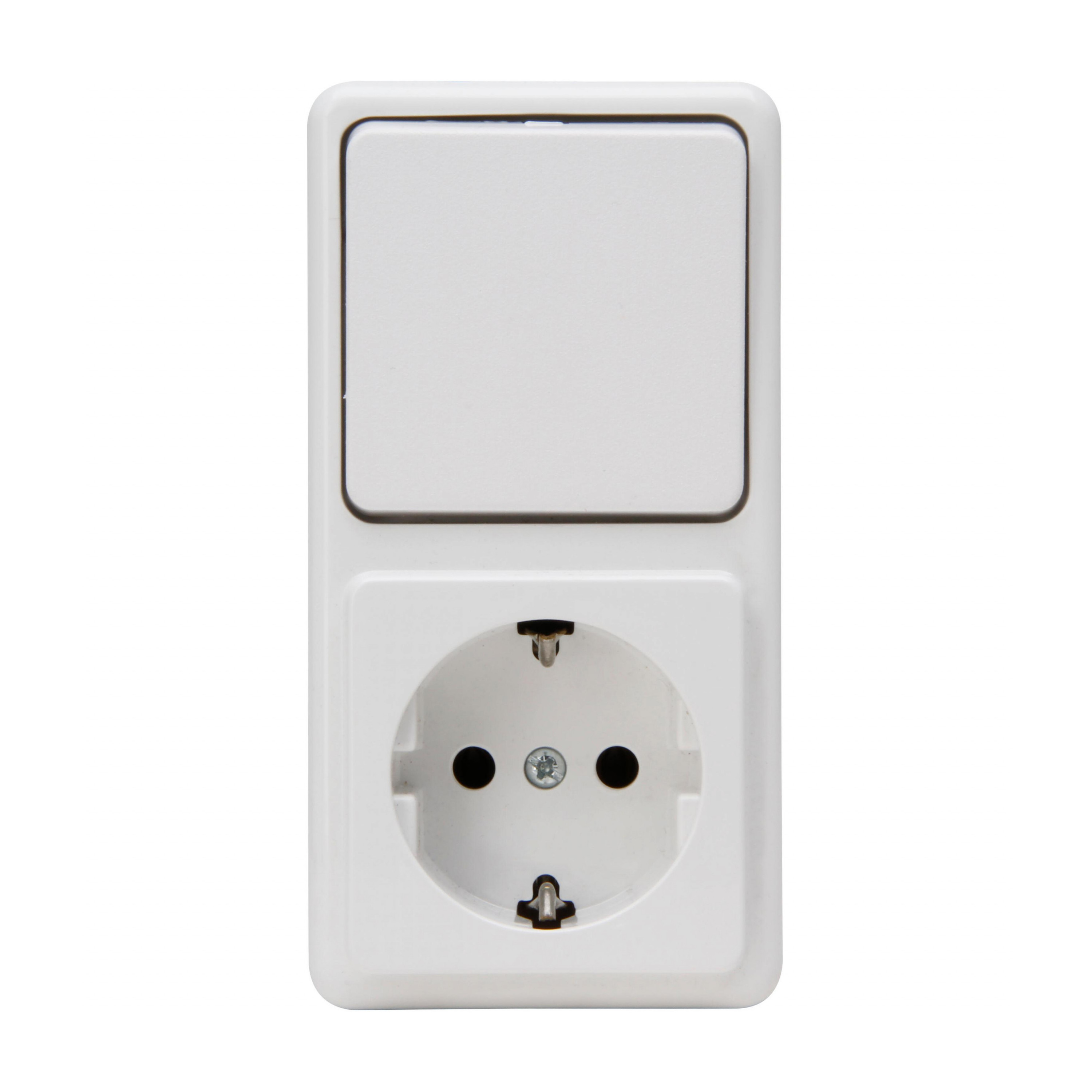 Aus-/Wechselschalter-Steckdosenkombination arktisweiß