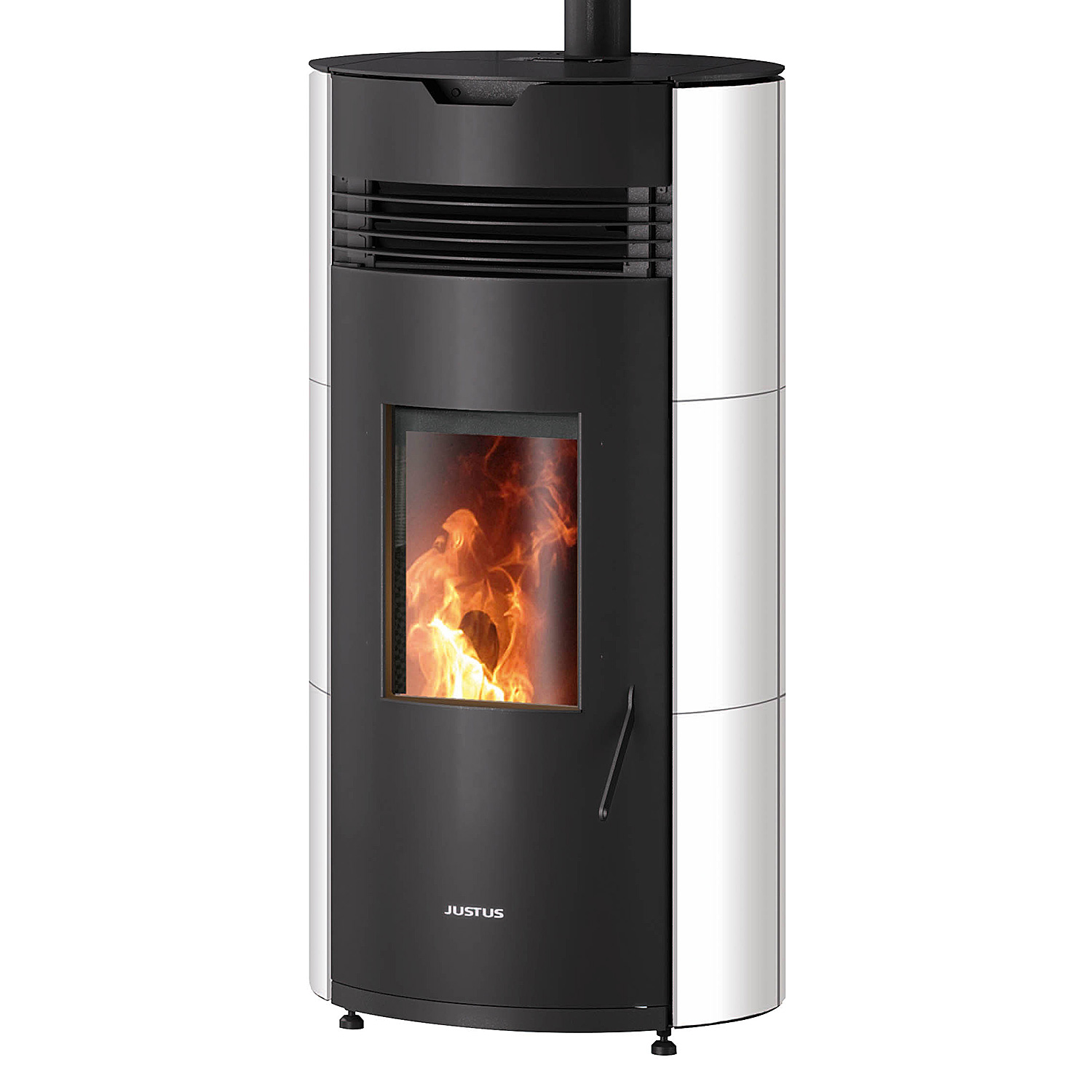 JUSTUS Norta Pelletofen 8 kW Seidenweiß/Schwarz mit WiFi