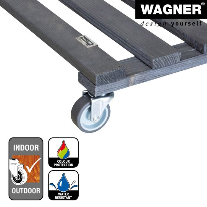 Multiroller Pflanzenroller Holz anthrazit 380x380 mm für 120 kg