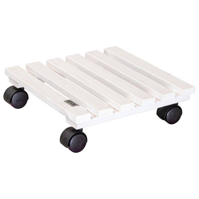 Multiroller Pflanzenroller Holz weiß 290x290 mm für 100 kg