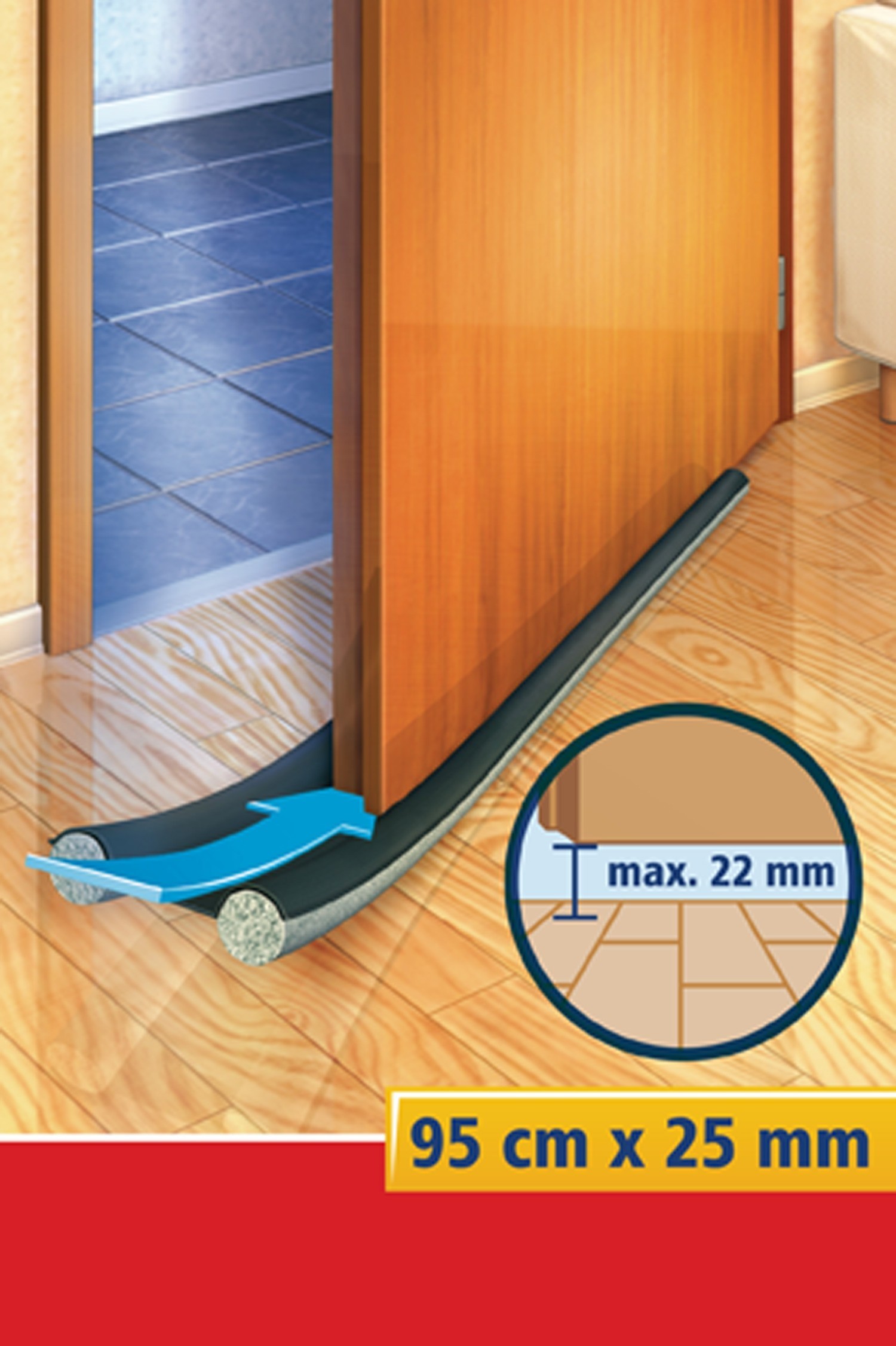 tesamoll® Türbodendoppeldichtung für glatte Böden anthr. 95cm x 25mm