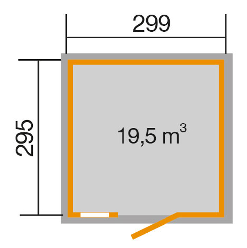 weka Komfort-Schwedenhaus Gr.2 Tür und Fenster 300