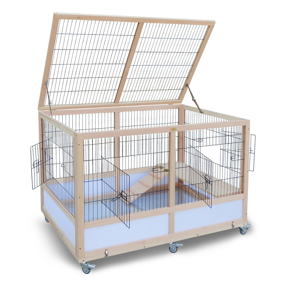 Kleintierstall / Indoorstall für Nager Habau rollbar 118x75x79cm