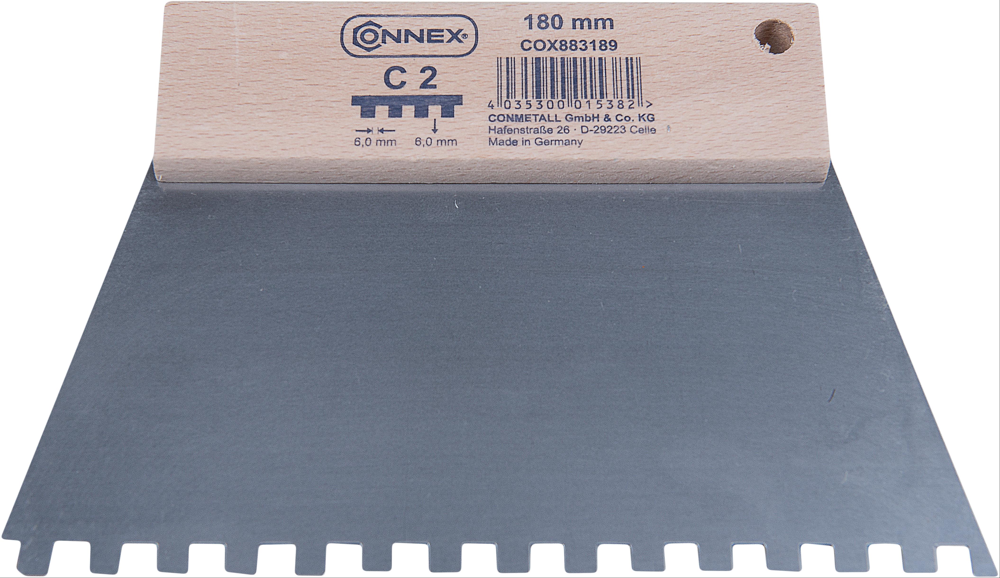 Zahnspachtel 180mm Z. C2 6,0x6,00mm