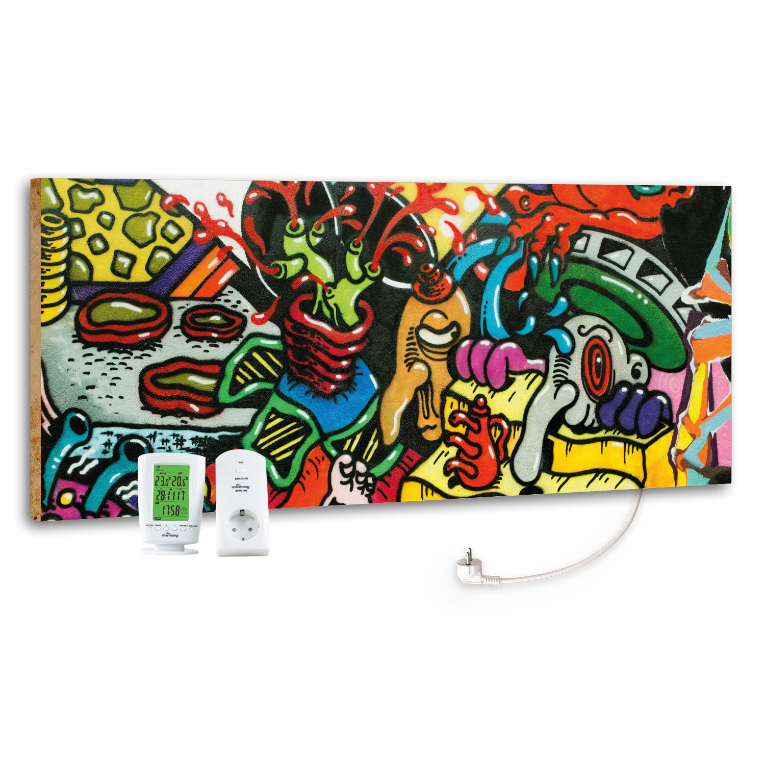 Marmony Infrarotheizung M800 PLUS Graffiti + Thermostat 800W