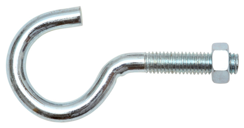 Schraubhaken gebogen M8 × 100 mm, Stahl verzinkt, mit Mutter, 2 Stück