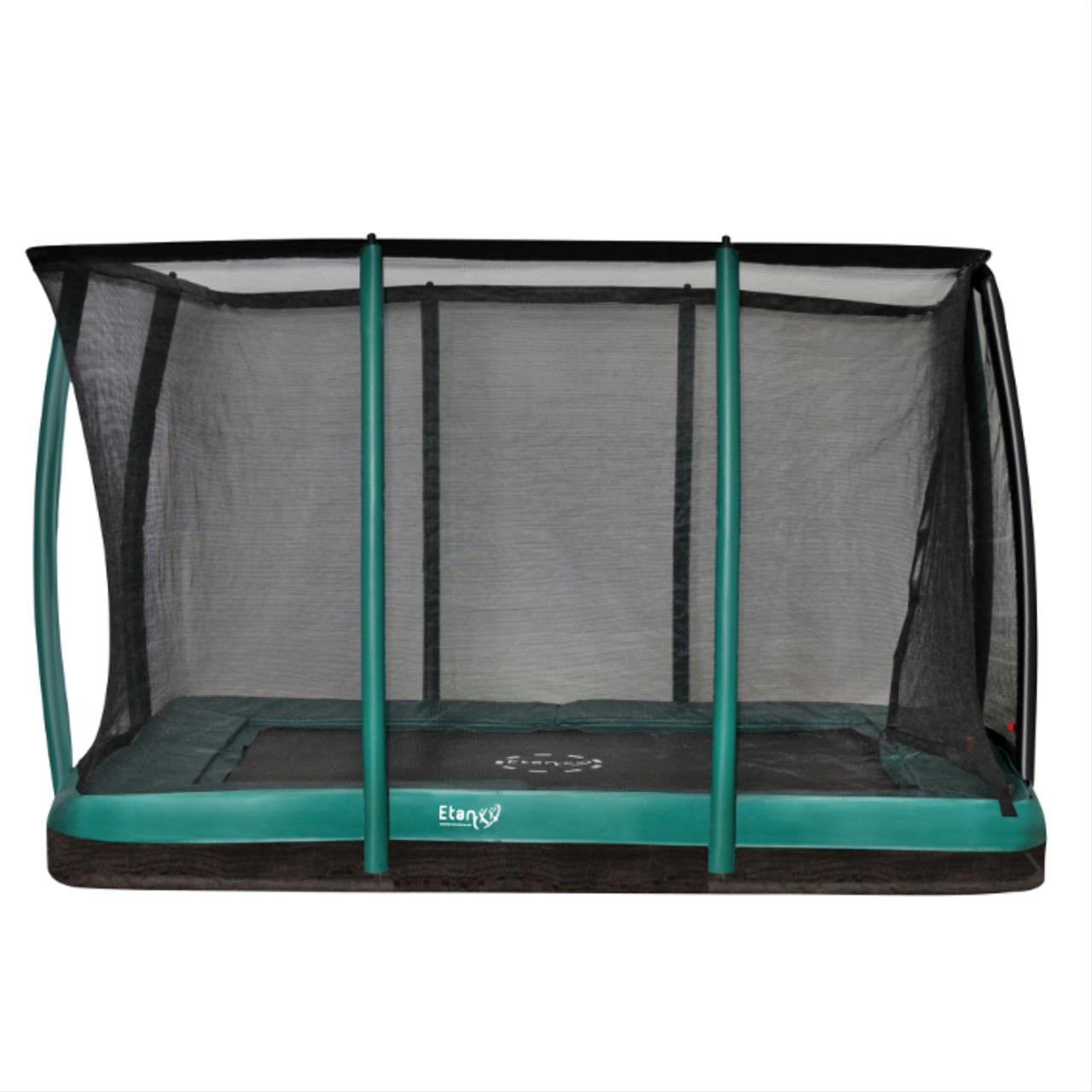 Trampolin InGround Etan Premium Gold 965 Netz Deluxe 281x201cm grün