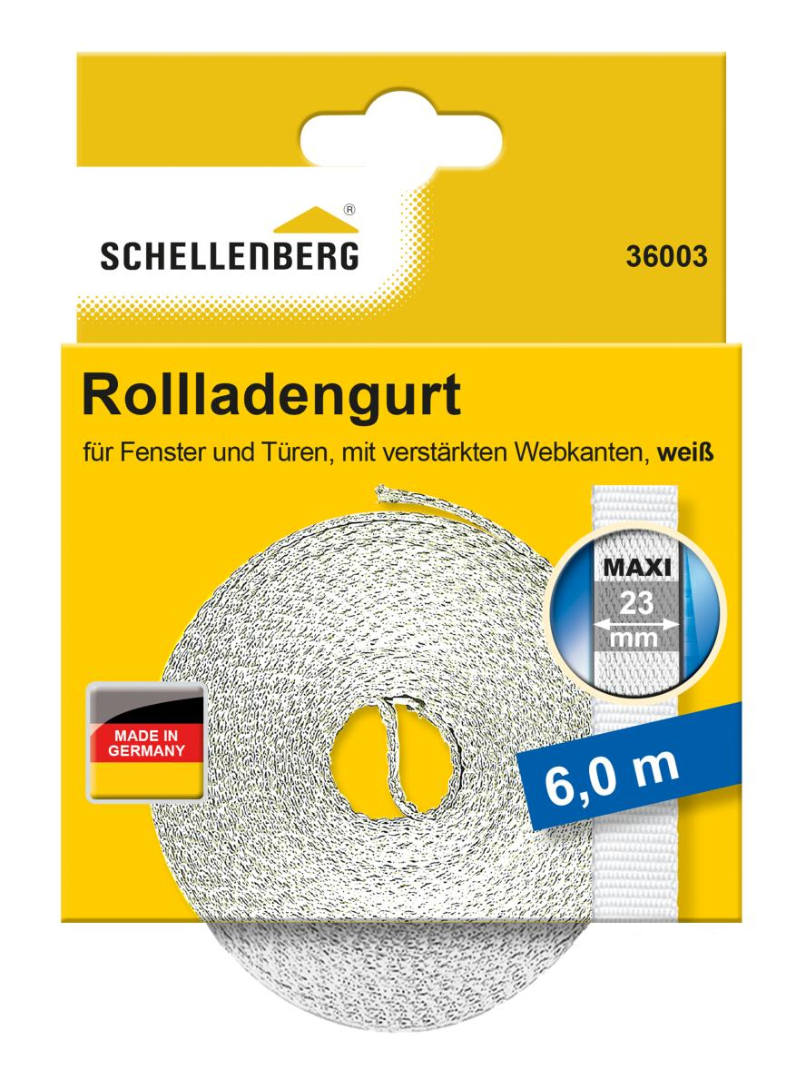 Schellenberg Rollladengurt 23mm Maxi 6m weiß 36003