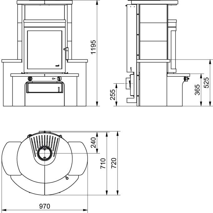 Dauerbrandofen Hark Avenso ECOplus creme-weiß raumluftunabhängig 8 kW