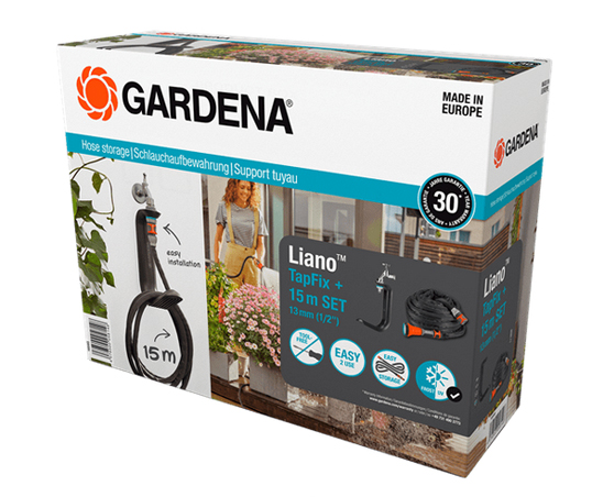 GARDENA LianoT Schlauchaufbewahrung TapFix + 15m Set 18595-20