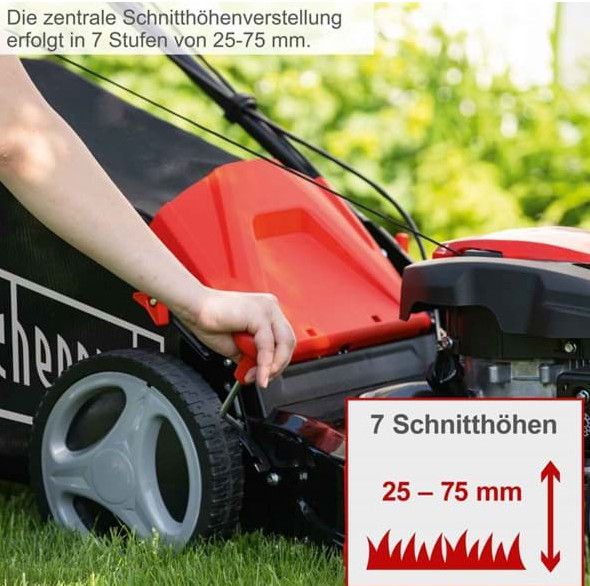 Scheppach Benzinrasenmäher MS173-51 Radantrieb Mulchfunktion 65 L
