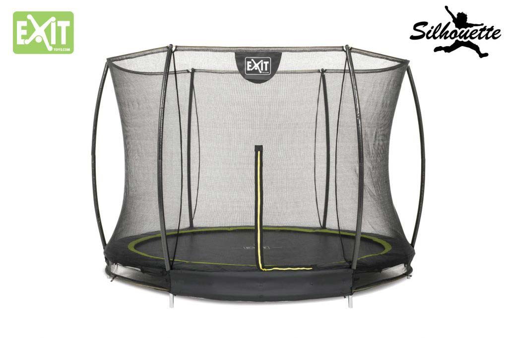 Trampolin EXIT Silhouette Ground mit Sicherheitsnetz Ø244cm schwarz