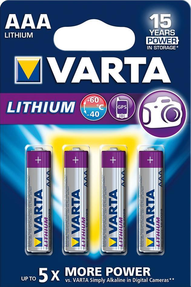 VARTA Lithium AAA 1,5 V 4 Stück