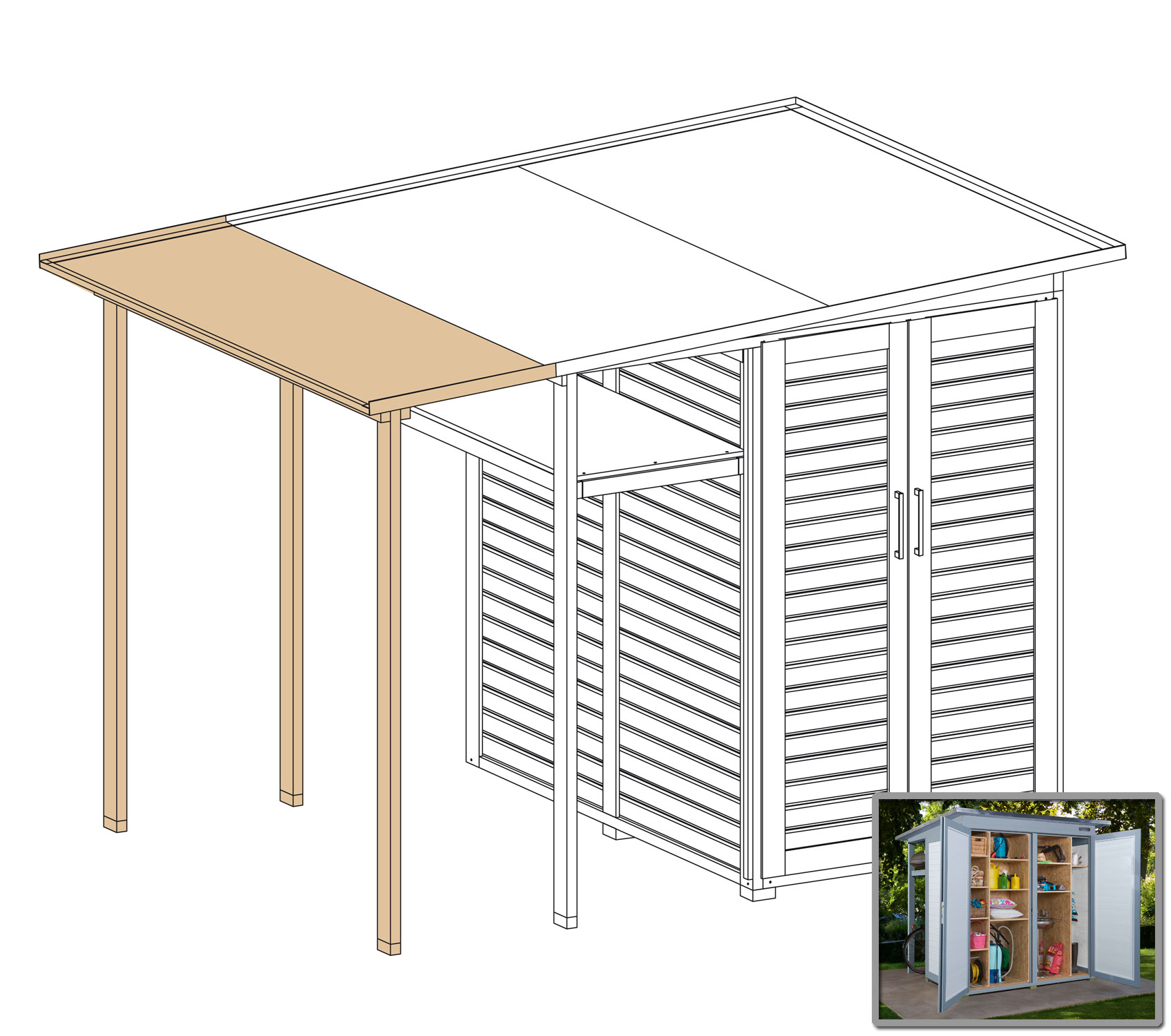 weka Garten [Q] Modul Family, seitlicher Anbau off