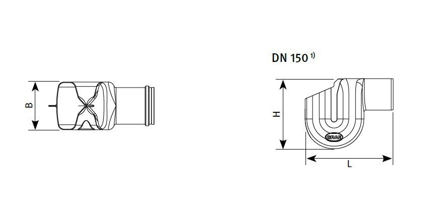 Überlaufsiphon DN 150 schwarz GRAF 330450