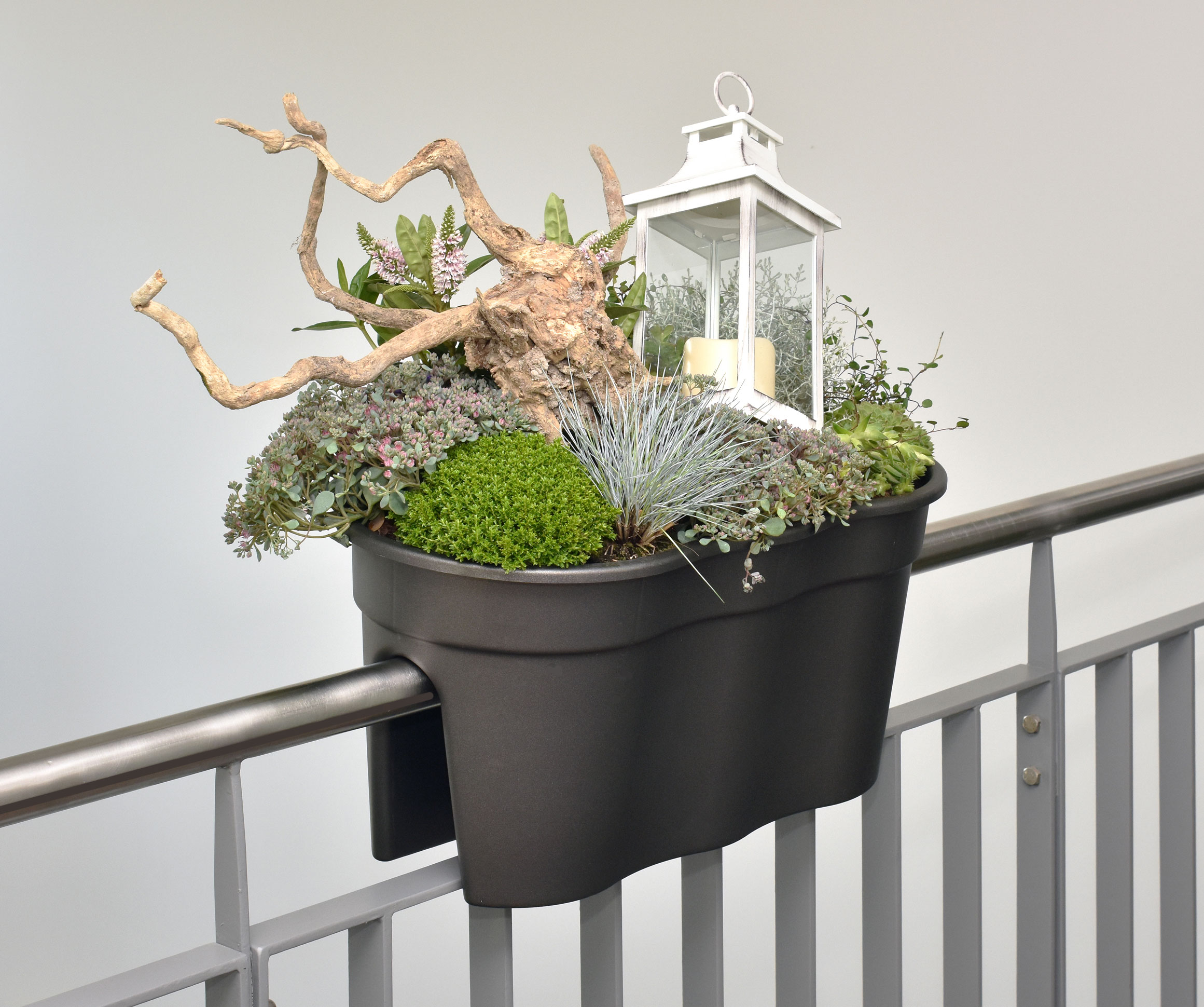 KHW Blumenkasten / Geländer Blumentopf Flowerclip XL 2 Stck 57cm a