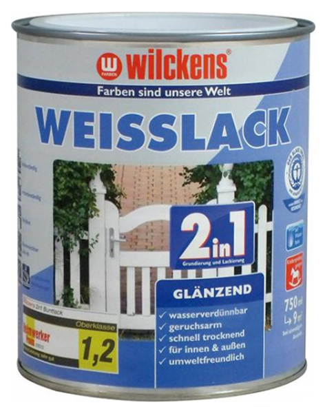 Wilckens® Weisslack 2in1 glänzend 750ml