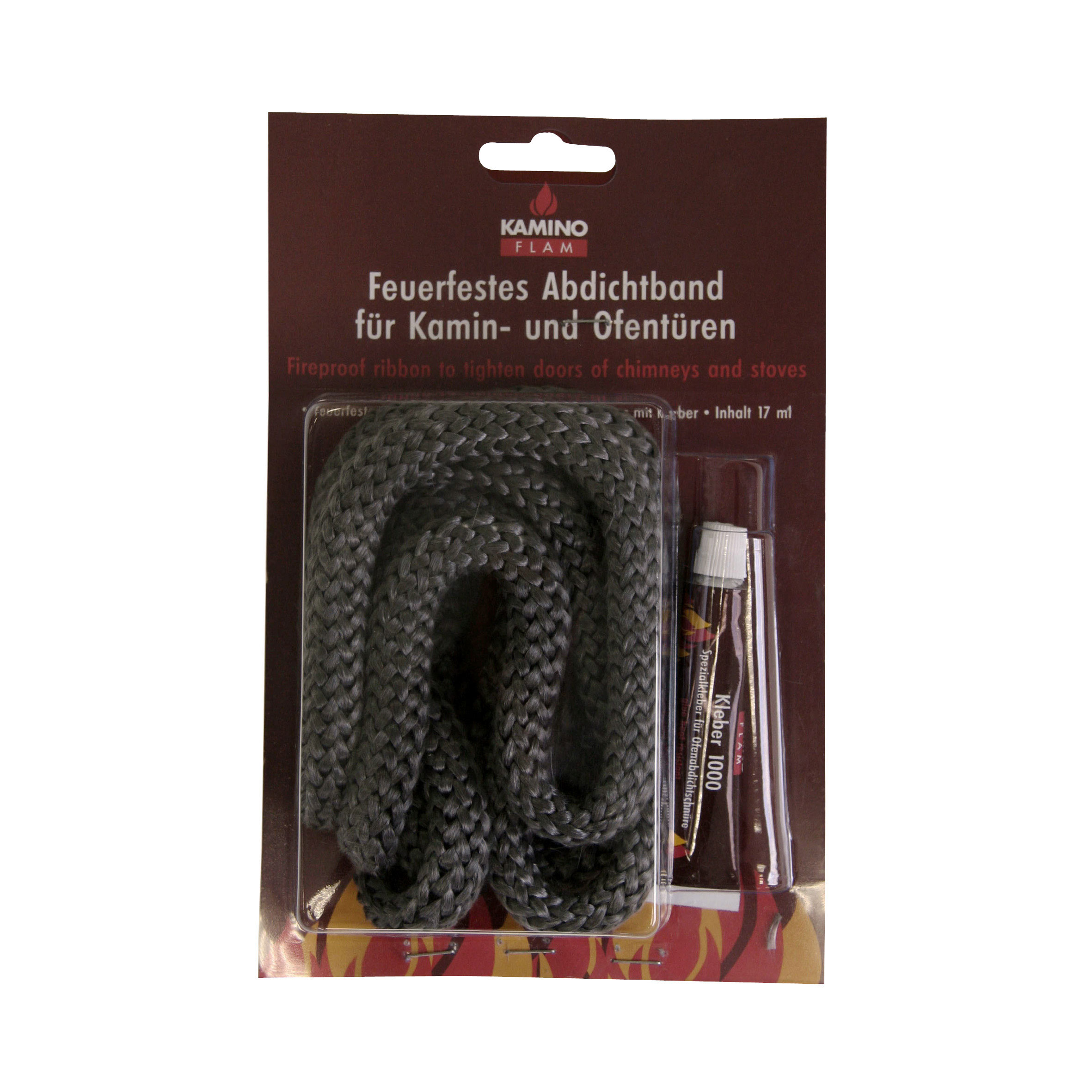 Ofendichtschnur / Ofendichtung KaminoFlam 2m Ø14mm mit 17ml Kleber