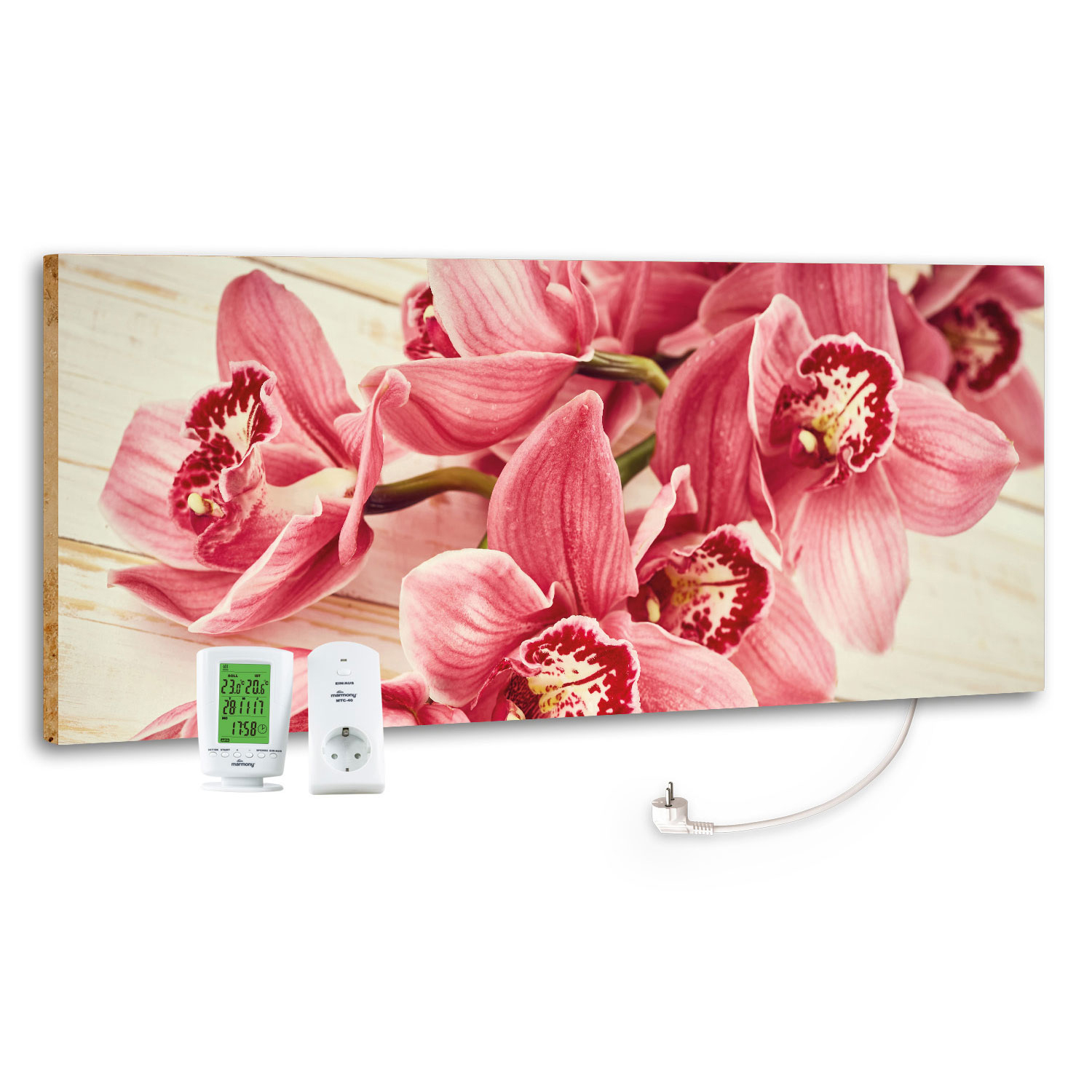 Marmony Infrarotheizung M800 PLUS Pink Orchidee + Thermostat 800W