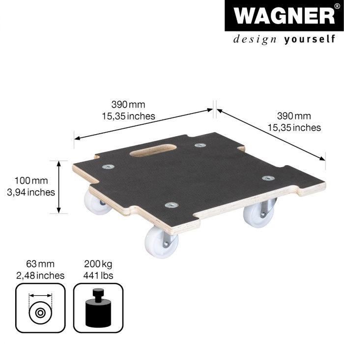 Multiroller Pflanzenroller Holz 390x390 mm für 200 kg
