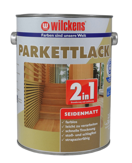 Wilckens® Parkettlack 2in1 Farblos seidenmatt 2,5L