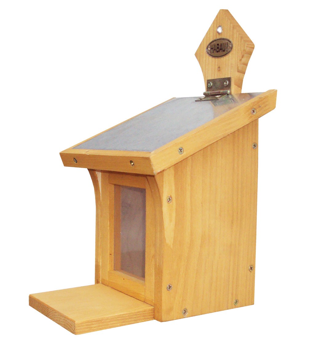 Habau Eichhörnchen Futterstation Holz 16x19,5x28,5cm