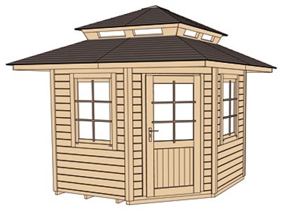weka Gartenhaus 149 5-Eck m.Dachaufsatz Gr.2, 28 m