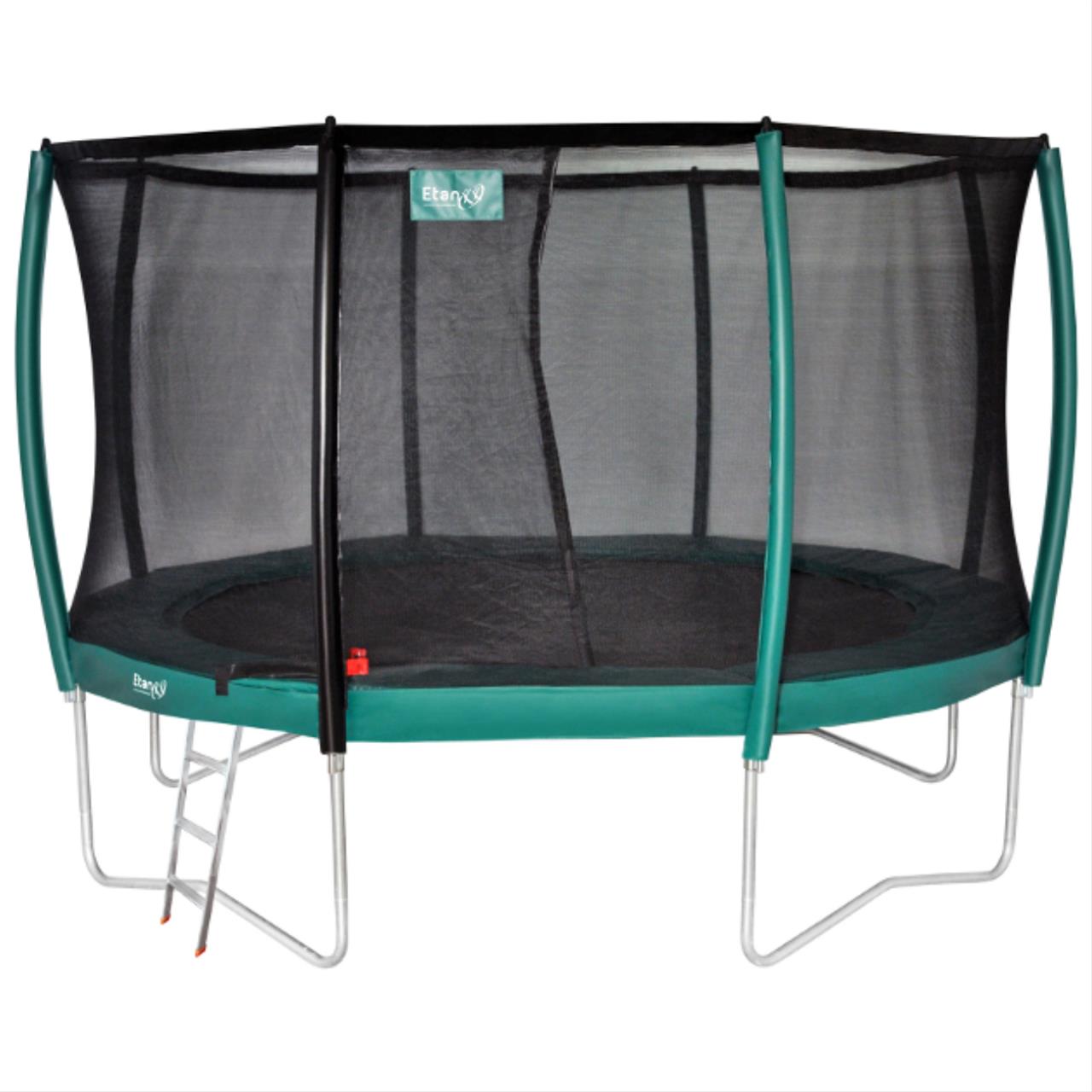 Trampolin Etan Premium Gold 12 Netz Combi Deluxe Ø366cm grün