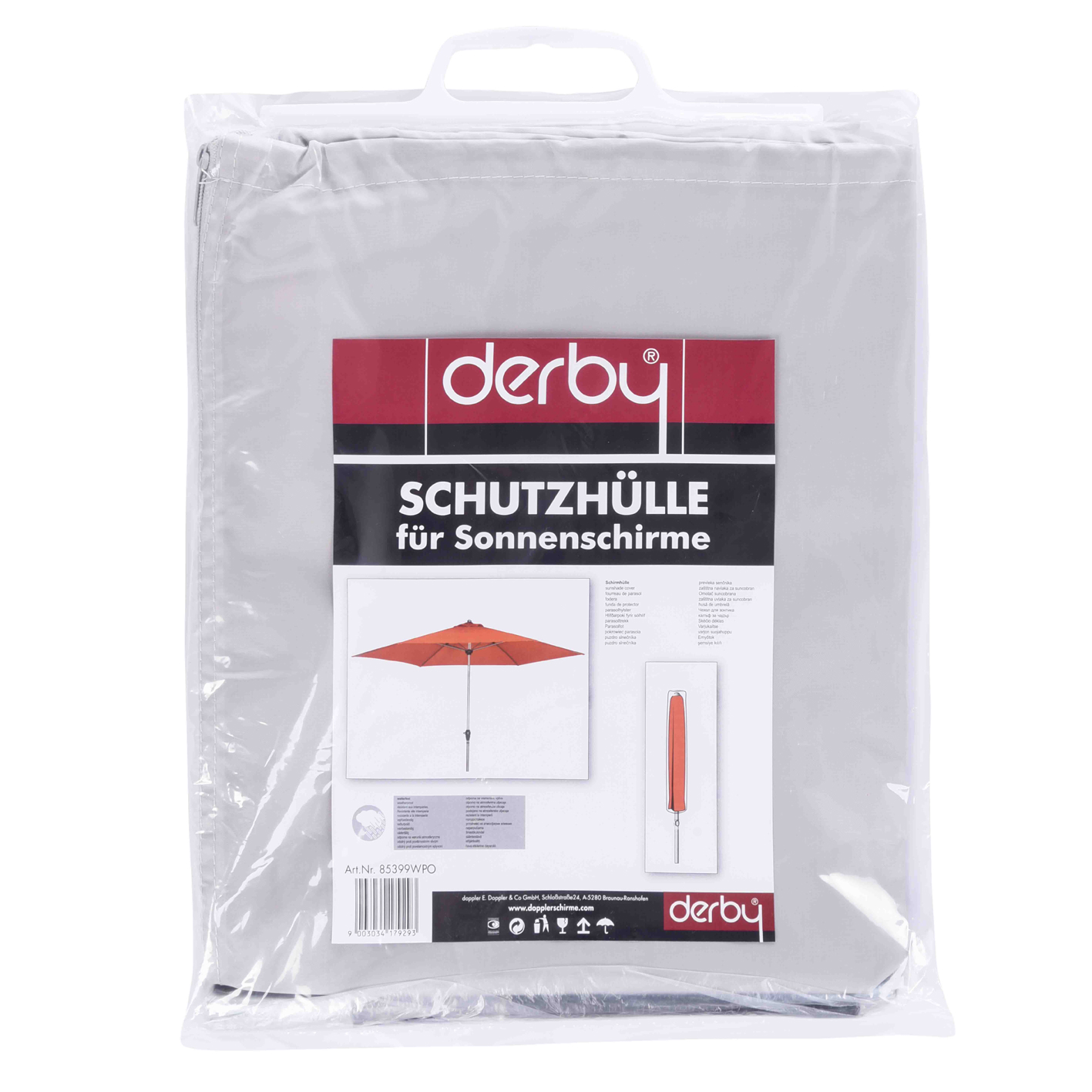 Derby Schutzhülle für Doppler Sonnenschirme bis Ø 350cm grau