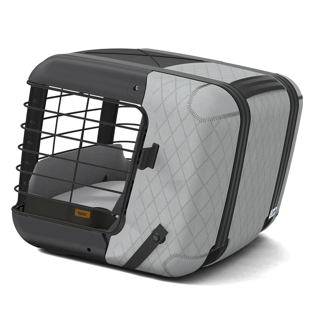 4pets Caree Cool Grey Transportbox für Hunde & Katzen bis 15 kg