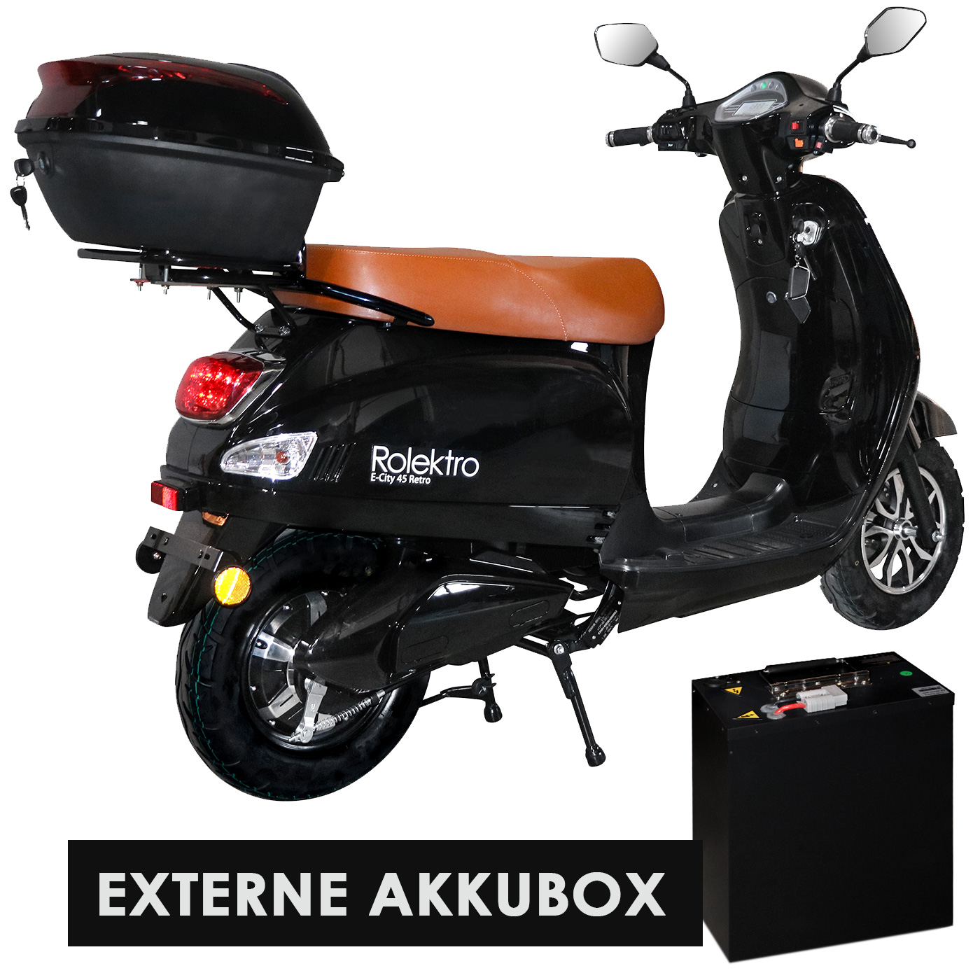 Elektroroller Motoroller Cityroller Retro Rolektro 45 V.2021schwarz
