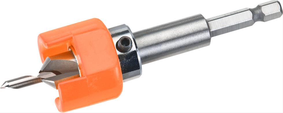 HSS-M2 Hartholzbohrer mit verstellbarem Tiefenstopp und Senker, SB-Karte