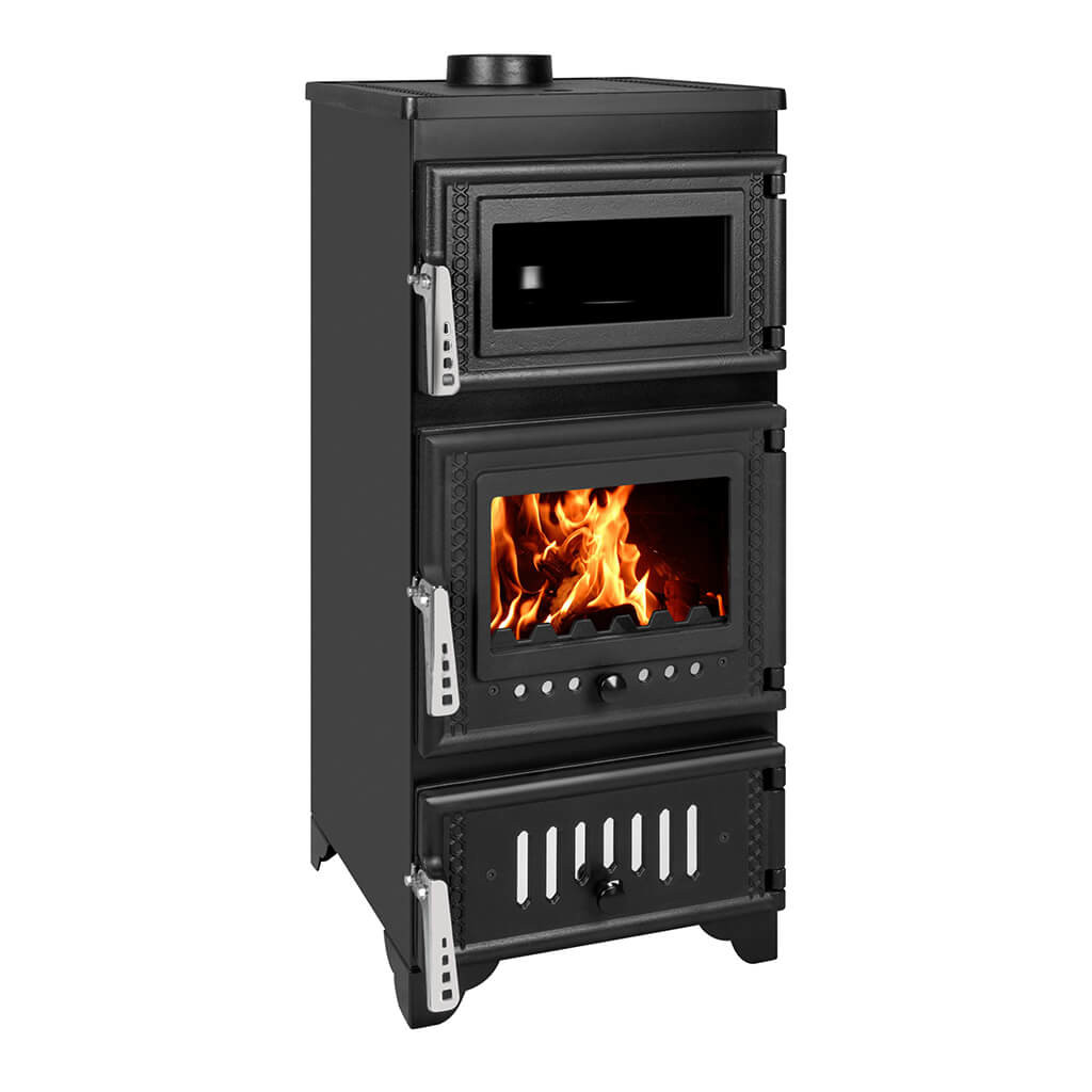 BRUNO® Kaminofen Elena mit Backfach schwarz 10,6kW