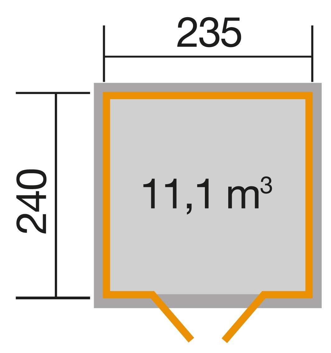 Gartenhaus 260x277cm 219 bei Gr.1 mm 28 Gerätehaus Weka anthrazit Holz