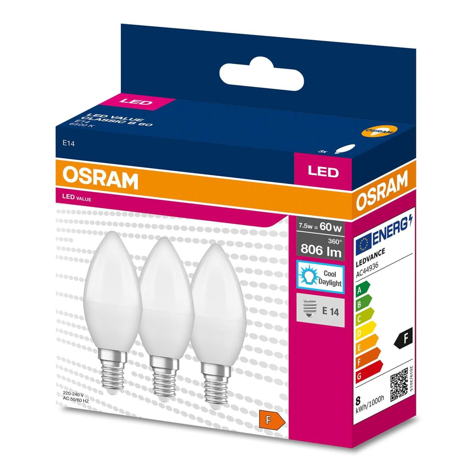 OSRAM LED Value CLASSIC B60 7 W 6500 K E14